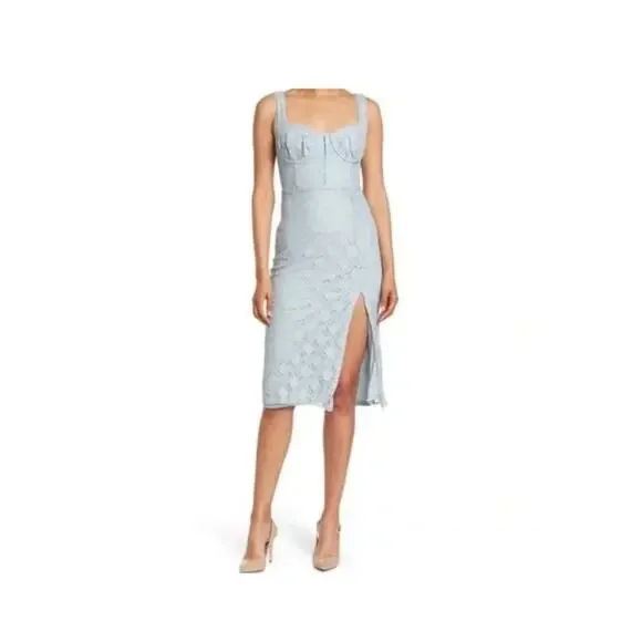 Astr | Dresses | Astr The Label Womens Corset Lace Sheath Dress Size M Blue  New Going Out Party | Poshmark